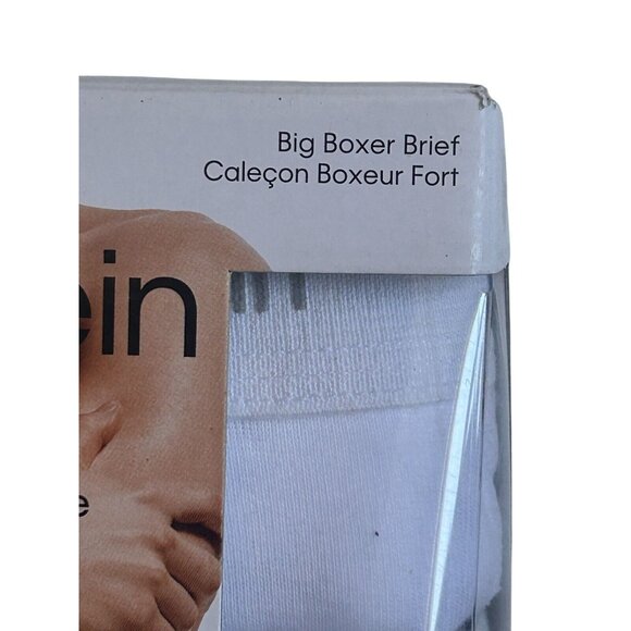Calvin Klein Men's Classic Fit Big Boxer Brief White 100% Cotton 3-Pack / 2XL - Picture 2 of 5